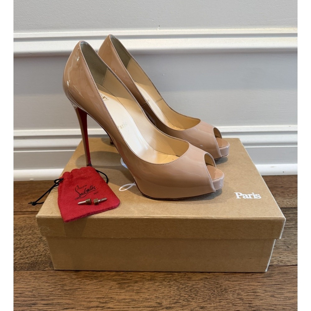 Christian Louboutin Heels New Very Prive 120 Patent Beige Nude EU 39.5/ US 9.5